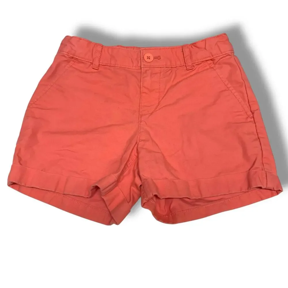Gap Girls Shorts Size 8 Peach Coral Cuffed Shortie Cupid Pink‎